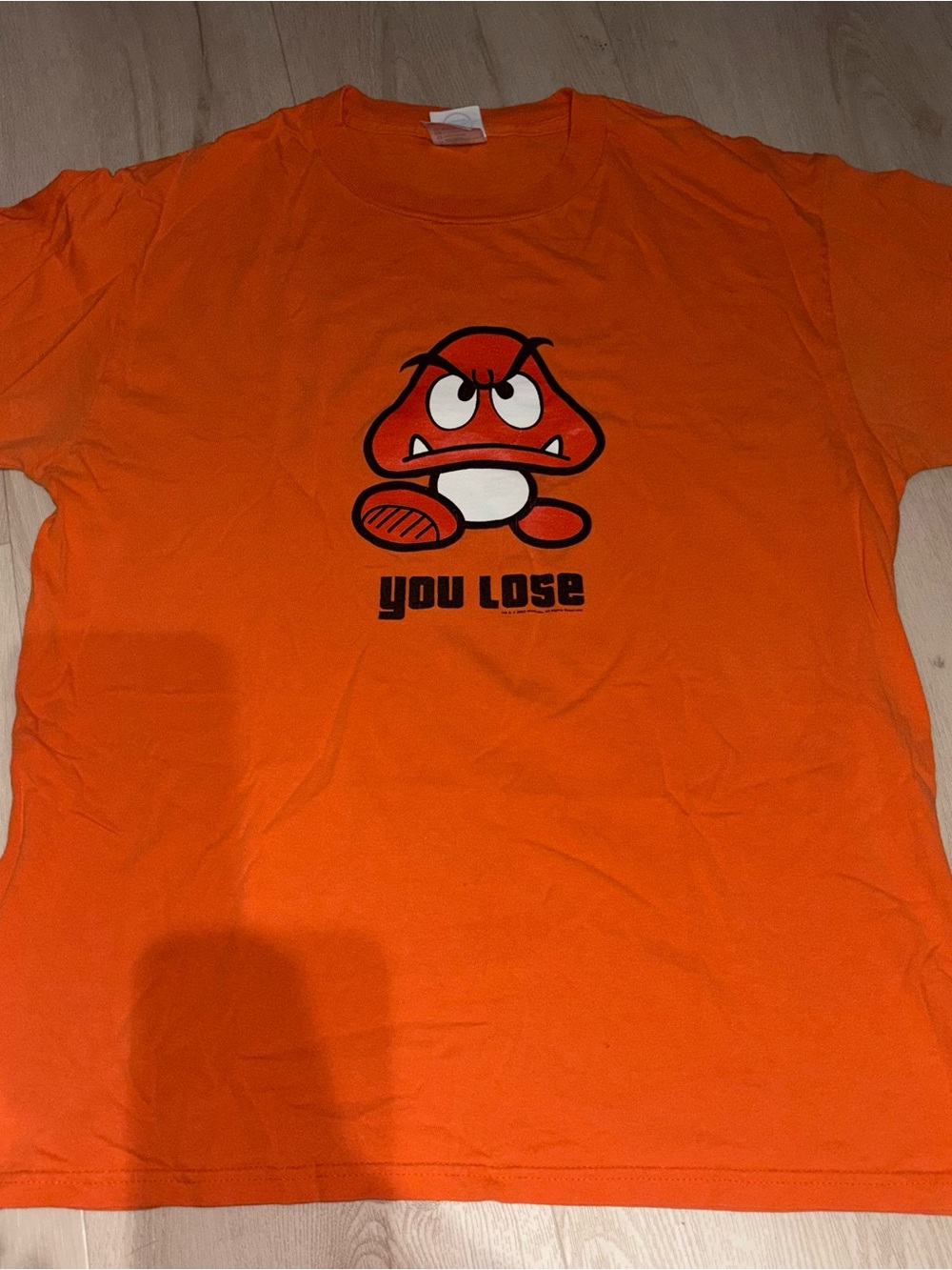 Orange Mario Goomba You Lose T-Shirt Size M #gaming #retro